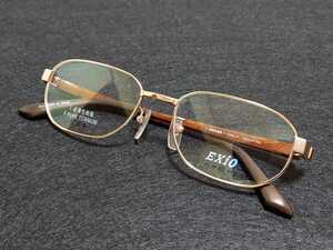 新品　EXIO エクシオ　日本製　メガネ　眼鏡　高級感　上品　フルリム　チタン　ゴールド　綺麗　超弾性樹脂