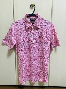 ADIDAS アディダス テーラーメイド ポロシャツ メンズ M TAYLORMADE W2195 ピンク 花柄 フラワー GOLF ゴルフ 半袖