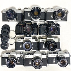 【MFボディ レンズ 10台まとめ】Konica FT-1 MOTOR/Acom-1 FUJICA ST701 CANONFLEX RP FX/EX auto PETRI YASHICA 他 現状 C2967