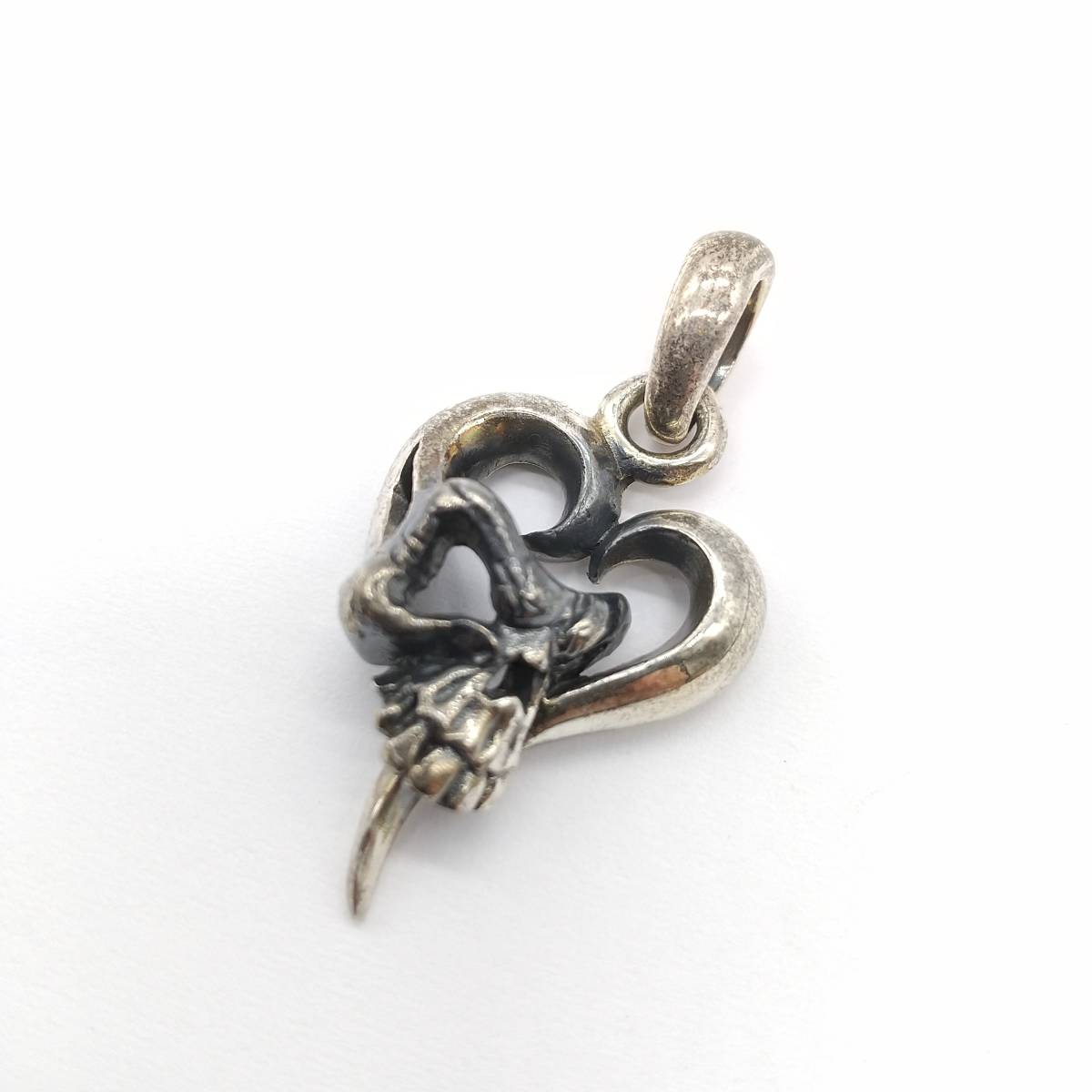 良品 Rat Race ルビー 髑髏 スカル SV925 ネックレストップ
