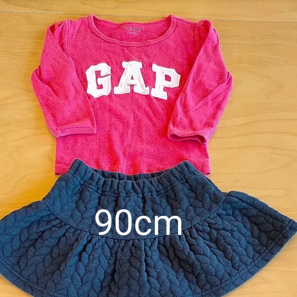 スカパン スカート キュロット 長袖Tシャツ ロンT 90cm 女の子まとめ売り プティマイン gap