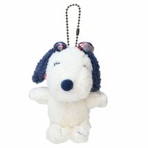 ◆新品　スヌーピー　ベル　ミニぬいぐるみボールチェーン　ブルーベリーチェック　Snoopy　PEANUTS_画像1