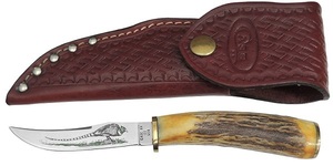 CASE-USA No.341 スモールゲームナイフ。Stag Handle.・全長：18cm 革ケース付