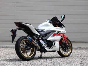 新品 WR’S YZF-R3 2022～ (8BL-RH21J) スリップオン S.O.Vショートオーバルタイプ 焼き色チタン仕様 FV2310JM ダブルアールズ