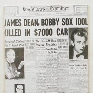 デッドストック ビンテージ1980's 英国製 James Dean ジェームズ・ディーン ブロマイド ポルシェ事故の新聞記事 写真 4/5@映画ポストカード