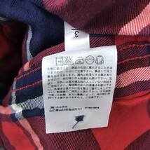 【●本200】 中古 ユニクロ UNIQLO チェック Yシャツ 赤 白 紺 Lサイズ コットン 長期保管 自宅保管_画像9