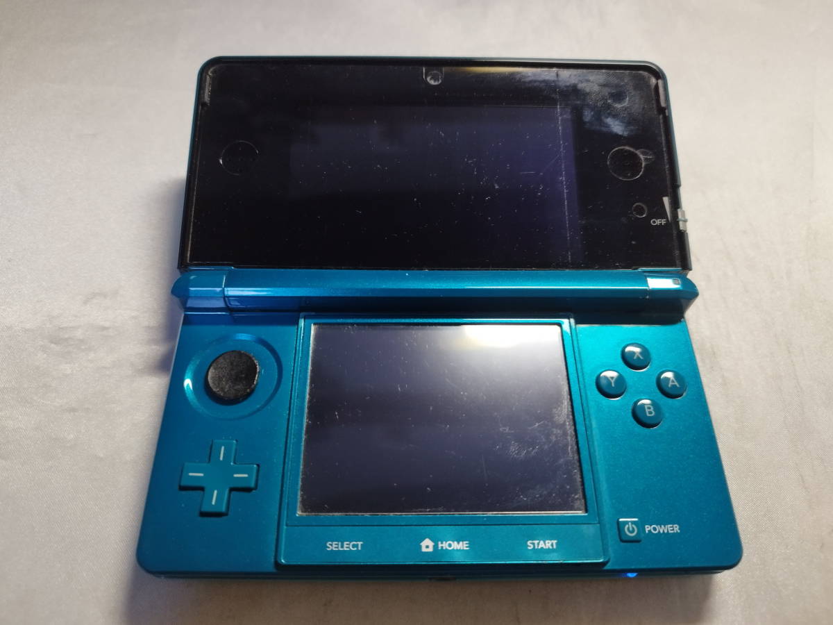 Nintendo ニンテンドー3DS アクアブルー 画面美品 本体 タッチペン