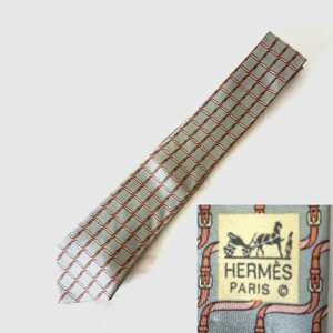 HERMES エルメス Silk シルク 100% ART柄模様 ネクタイ