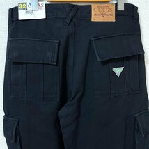 (^w^)b ゲス デットストック フラッシャー付き！90s ヴィンテージ カーゴ ワイド シェフ デニム パンツ ボトムス GUESS ６ポケット W32_画像4