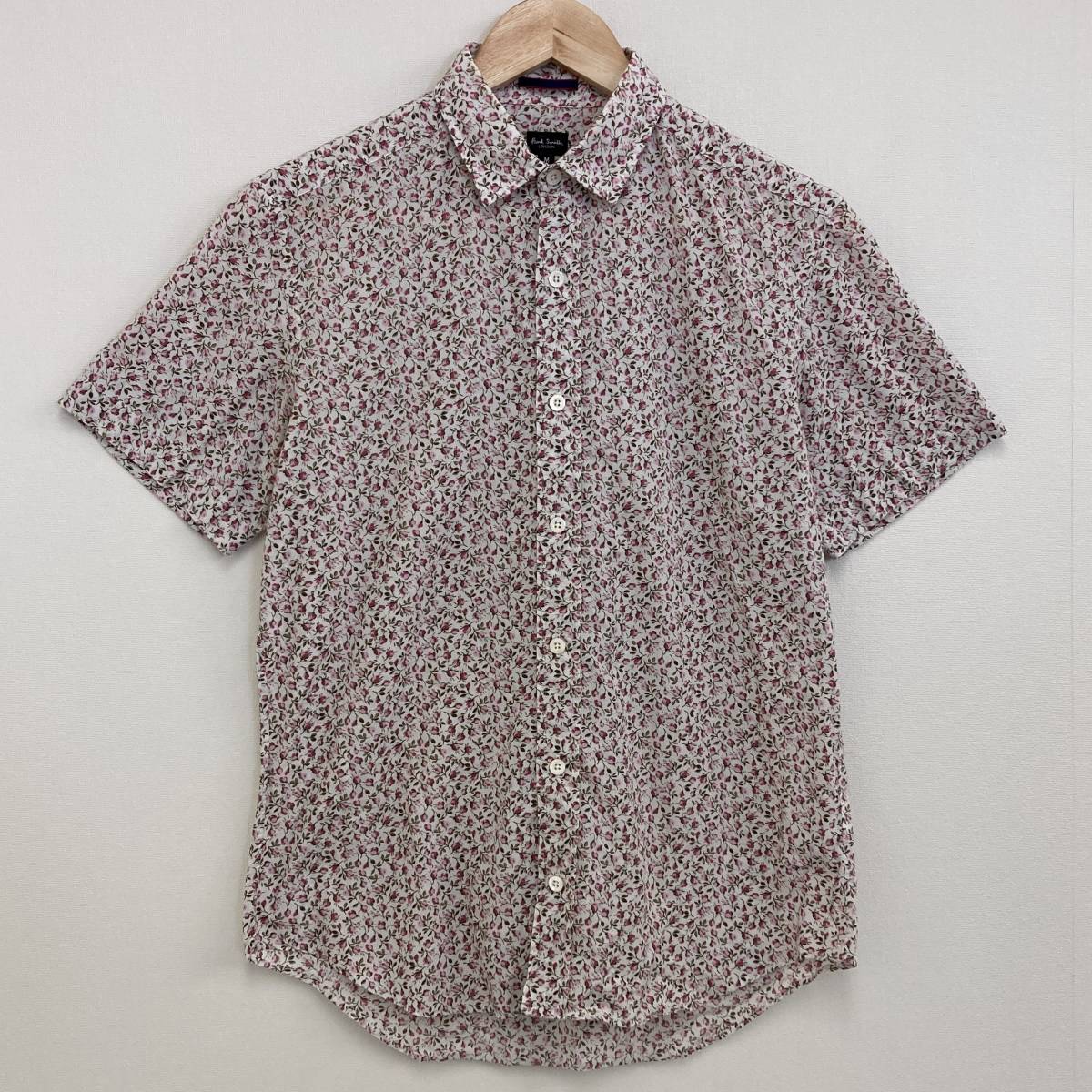 Paul Smith London】ポールスミスロンドン 花総柄 コットン半袖シャツ