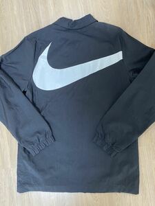 新品未使用！NIKE WOVEN HYBRID HD JACKET ナイキ　ウーブン　ハイブリッド　ジャケット　コーチジャケット　黒　ブラック　M BIG SWOOSH