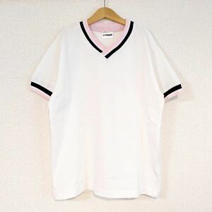 * new goods *School Tiger* school Tiger gym uniform * gym uniform * short sleeves T-shirt * cut and sewn tops * pink × black black *V neck *S size * speed .