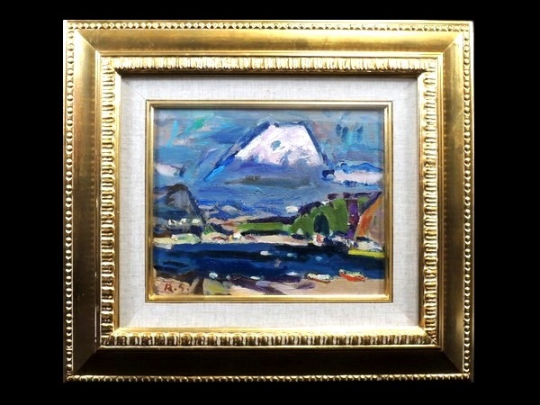 倉田白羊 油彩 風景画 板絵 約3号 原画 真作保証 1点物 美術品 絵画