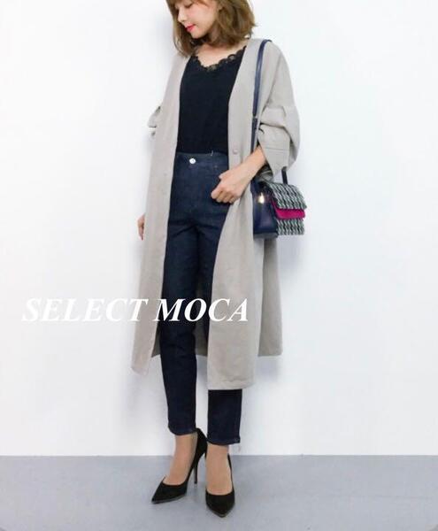 SELECT MOCA セレクトモカ バルーンスリーブ ノーカラートレンチコート