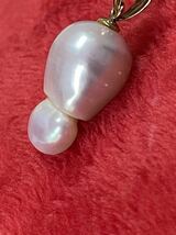 Ｋ１８ゴールド　天然バロック真珠　“K18”刻印あり　ペンダントトップ　jewelry 可愛くて面白い形のバロック真珠　2.5g_画像5