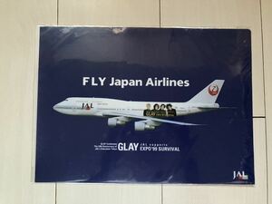 GLAY JAL A4 clear file GLAY EYPO'99 SURVIVAL Hakodate - Tokyo FLY Japan Airlines clear holder new goods unused 