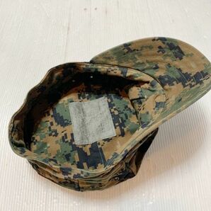 米軍放出品 アメリカ海兵隊 USMC MARPAT マーパットウッドランド迷彩 キャンプ 帽子 Sサイズ 中古の画像4