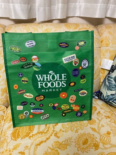 WHOLE FOODS ホールフーズ　エコバッグ スタンプ柄