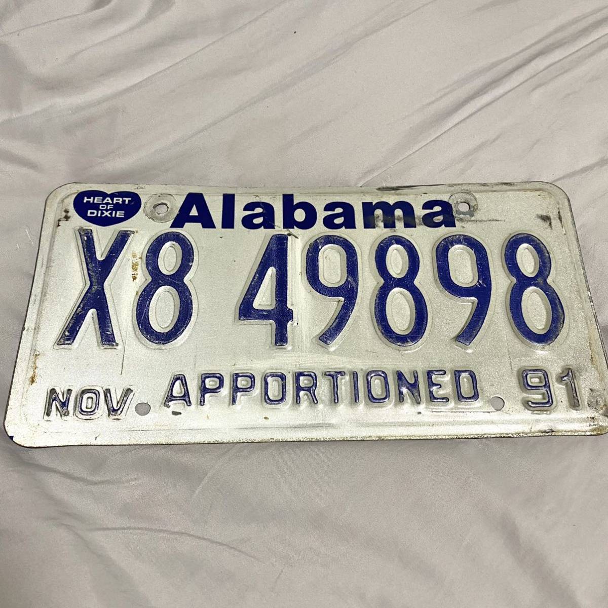 アラバマ州 Alabama 弾痕付き ナンバープレート