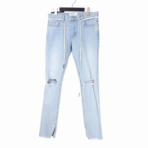 未使用品 ピーイーオーティーダブリューエージー P.E.O.T.W AG 19SS SKINNY damage スリット スキニー デニム パンツ ダメージ加工 2 イ