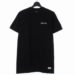 未使用品 スタンプド STAMPD 18SS カタカナロゴ プリント バックプリント Tシャツ カットソー 半袖 XS ブラック 黒