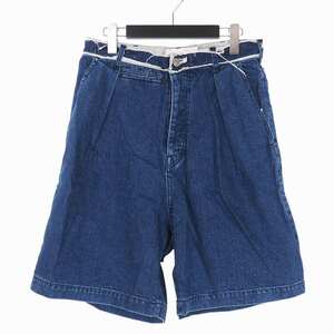 未使用品 ピーイーオーティーダブリューエージー P.E.O.T.W AG 20SS TUCK WIDE SHORTS タック ワイド ショーツ デニム パンツ 1 インディゴ