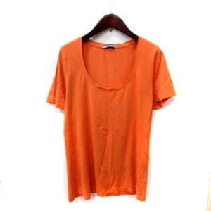 アンクライン ANNE KLEIN Tシャツ カットソー 半袖 L オレンジ /YI レディース
