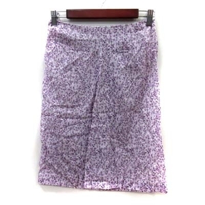  Zucca zucca tight skirt mi leak long floral print S purple purple /YI lady's 