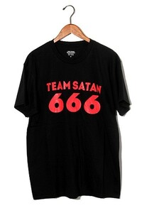 未使用品 TEAM SATAN 666 チームサタン プリントTシャツ M ブラック/● メンズ