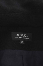 アーペーセー A.P.C. フード付ウール混コート ステンカラー アウター ロング XS 黒 ブラック /DF ■OS レディース_画像3