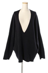 アドーア ADORE 16AW カットソー フォルムドニット Vネック 38 紺 ネイビー /tt0415 レディース