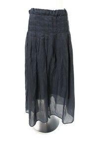  Erin ELIN 18SS Organza pleated юбка плиссировать макси длина 36 темно-синий темно-синий /ry0419 женский 