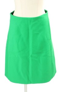 ドゥロワー Drawer スカート ひざ丈 台形 ウール シルク 36 緑 グリーン /ms0422 レディース