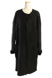  Anne nounUNKNOWN coat m- ton long no color sheepskin 8 black black /km0423 lady's 