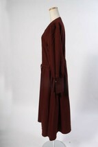 アナイ ANAYI 17AW カルゼストレッチ ロング カフス ワンピース 長袖 ブラウジング 38 茶 ブラウン /tk0422 レディース_画像2