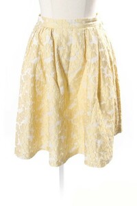 トッカ TOCCA 17SS FLOWER WALTZ スカート ひざ丈 フレア 花柄 0 黄 イエロー /sa0516 レディース