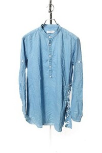ノンネイティブ nonnative PILGRIM PULLOVER LONG SHIRT ロングシャツ ノーカラー 長袖 0 青 ブルー /yo0515 メンズ
