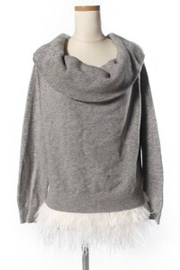  Chesty Chesty 16AW sweater knitted feather off shoulder F gray /au0508 lady's 