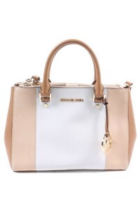 マイケルコース MICHAEL KORS SUTTON CNTR STRIPE MD SATCHEL バッグ ハンド 30T4GJTS6L ベージュ 白 ホワイト /hk0527 レディース