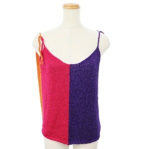  rose kaminROSE CARMINE camisole knitted U neck no sleeve lame 1 pink purple purple /M2O lady's 