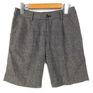  L ELLE pants short pants wool . tweed gray Mix thread 36 lady's 