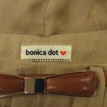 ボニカドット bonica dot ショートパンツ ベージュ M タック入り ベルト付 レディース_画像4