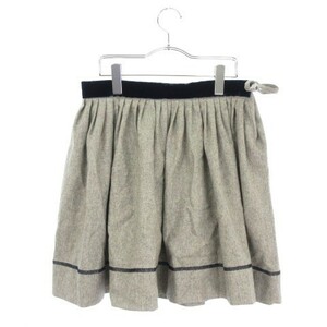  unused goods jejiaJEJIA skirt Mini flair wool 40 gray *COK1* /ka0318 lady's 
