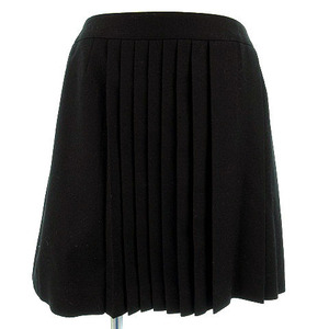 ビアッジョブルー Viaggio Blu スカート ギャザースカート ひざ丈 ウール混 総裏地 日本製 ブラック 黒 2 レディース