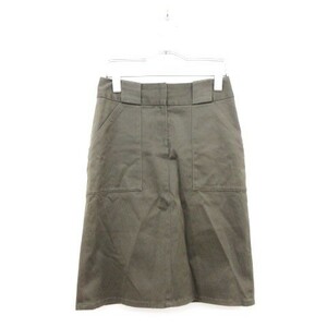  Untitled UNTITLED skirt knee height cotton gray *S*01 /ka0304 lady's 