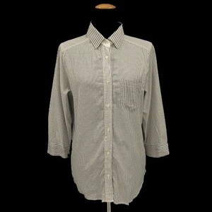  As Know As as know as shirt 7 minute sleeve cotton stripe gray white 38 lady's 