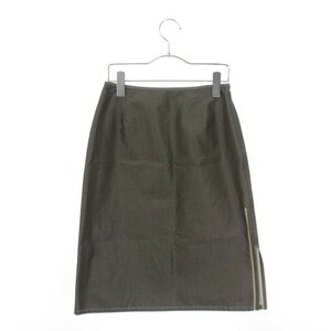  Comme Ca Du Mode COMME CA DU MODE skirt flair knee height cotton gray *S* /kt0614 lady's 