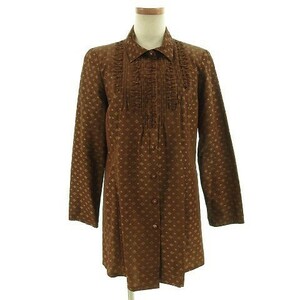 ヴァイスヴァーサ VICEVERSA ジャケット シャツジャケット 光沢 長袖 刺繍 ブラウン系 38 レディース