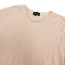 ドゥコンセプトラボ Deux CONCEPT LABO オンワード Tシャツ 半袖 コットン ひし形柄 ピンク M メンズ_画像2
