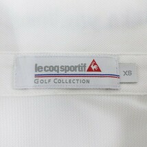 ルコックスポルティフ le coq sportif GOLF COLLECTION ポロシャツ ロゴ刺繍 半袖 速乾 ホワイト 白 XS レディース_画像6